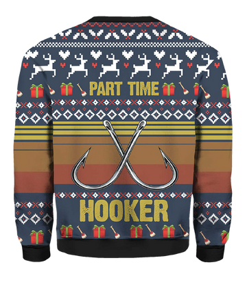 Fishing Part Time Hooker Christmas Sweater - Moonbestprint