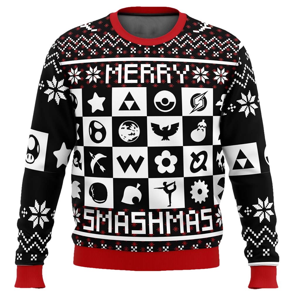 Merry Smashmas Super Smash Bros Ugly Christmas Sweater - Moonbestprint