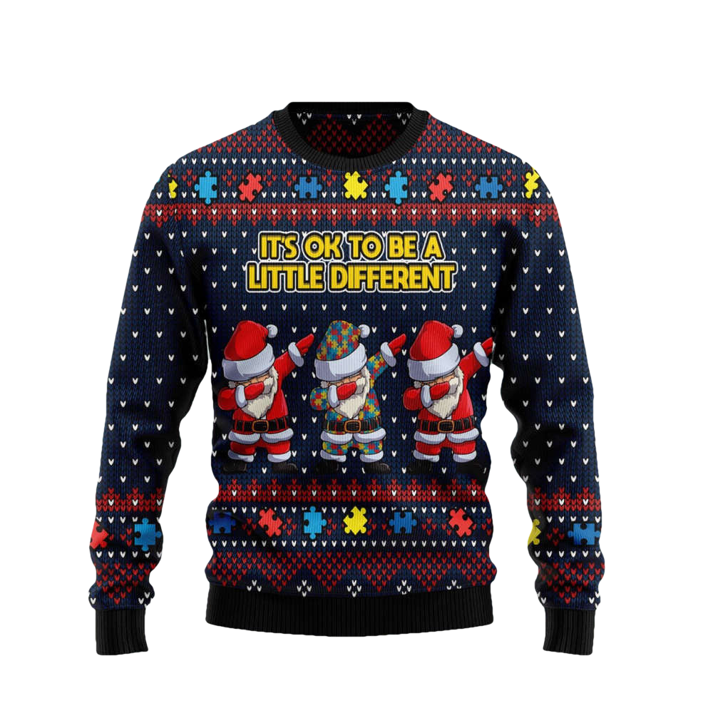 Its Ok To Be A Little Different Ugly Christmas Sweater - Moonbestprint