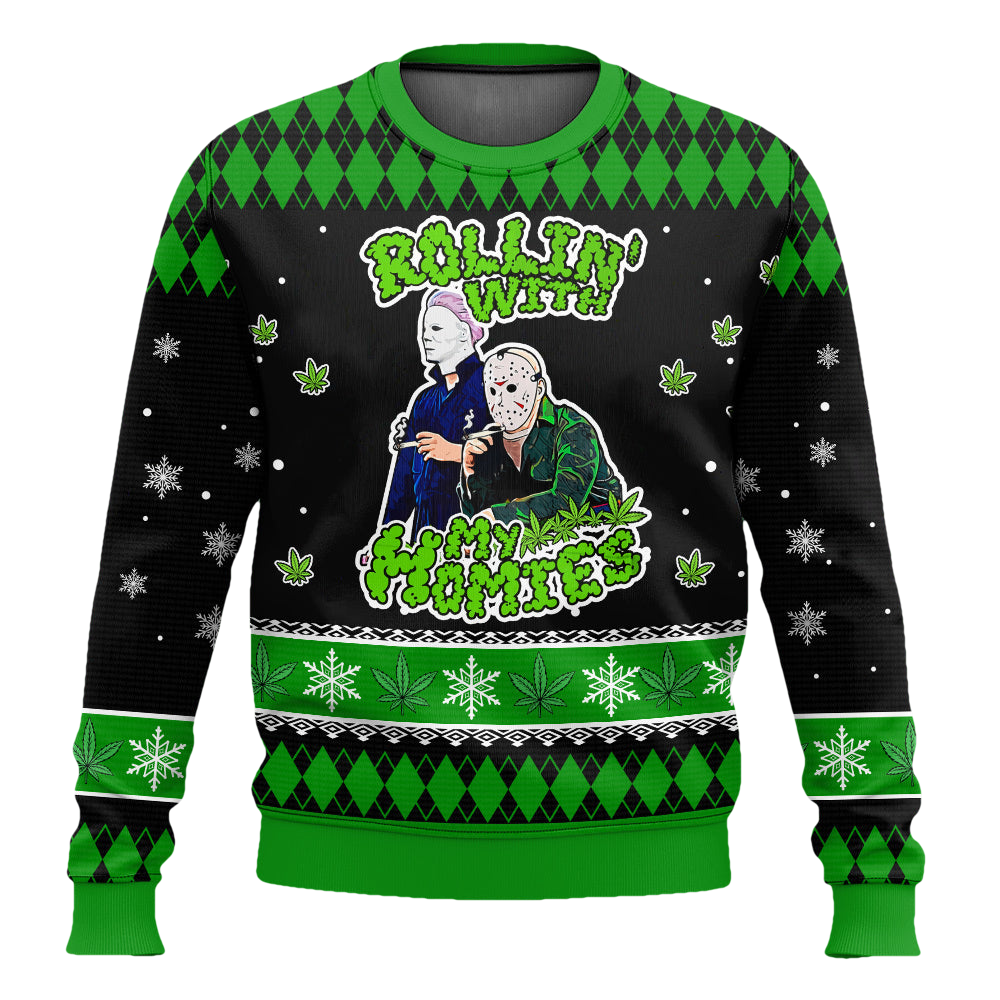 Rolling With My Homies Ugly Sweater - Moonbestprint