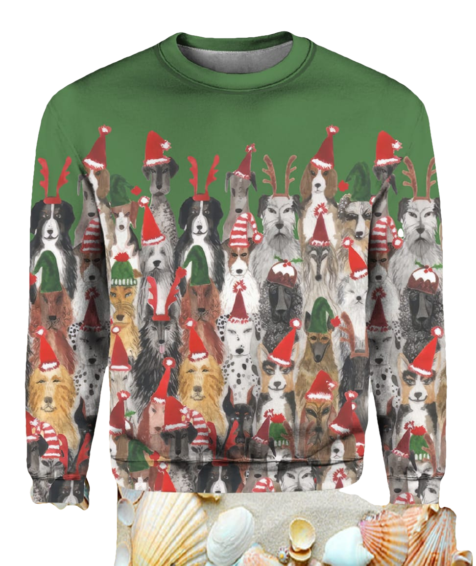 Christmas Dogs Print Casual Sweatshirt - Moonbestprint