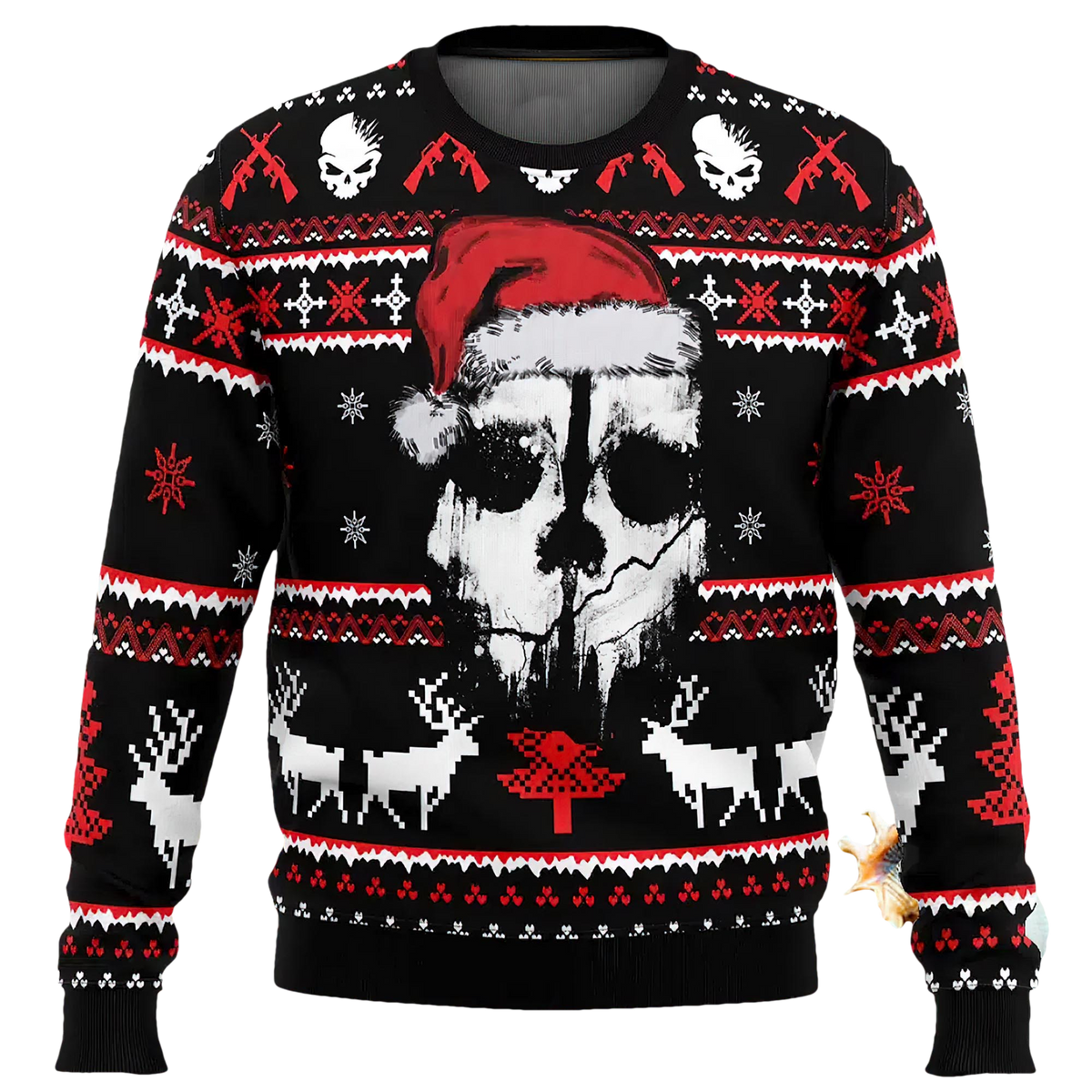 Santa Skull Head Ugly Christmas Sweater - Moonbestprint
