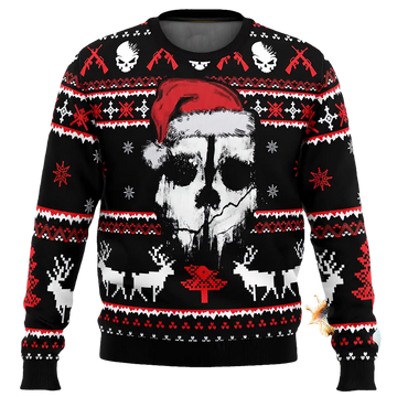 Santa Skull Head Ugly Christmas Sweater - Moonbestprint