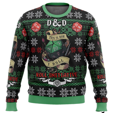 Roll Initiative Dungeons & Dragons Ugly Christmas Sweater - Moonbestprint
