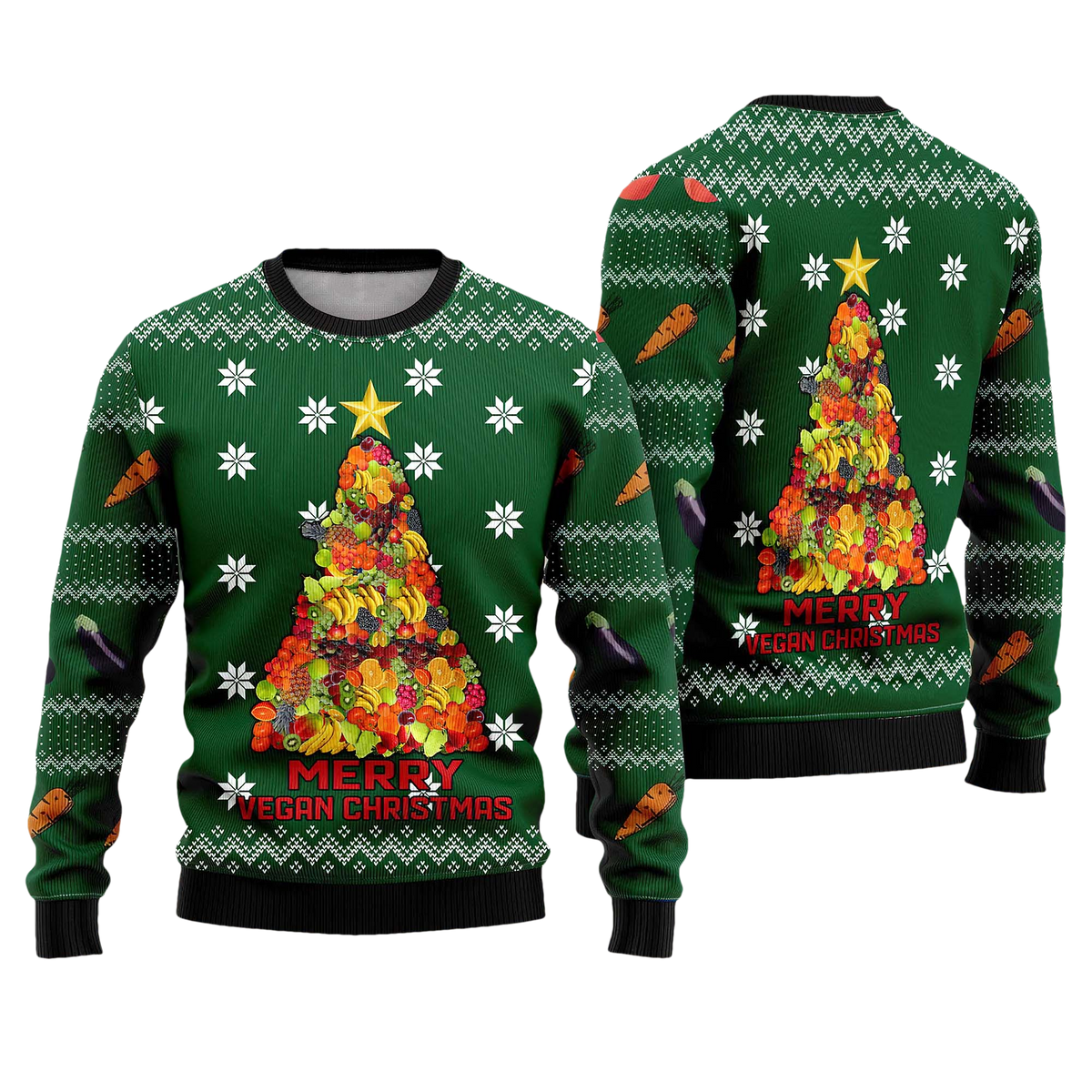 Merry Vegan Ugly Christmas Sweater - Moonbestprint