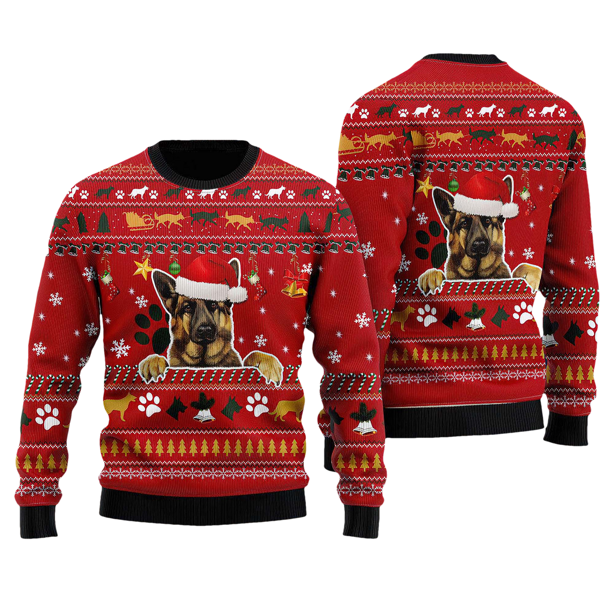 German Shepherd Dog Ugly Christmas Sweater - Moonbestprint