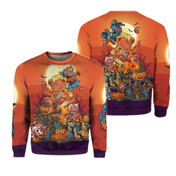 Pumpkin Zombie Night Halloween Christmas Ugly Sweater - Moonbestprint