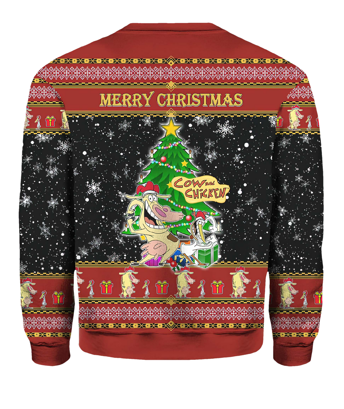 Cow And Chicken Christmas Sweater - Moonbestprint