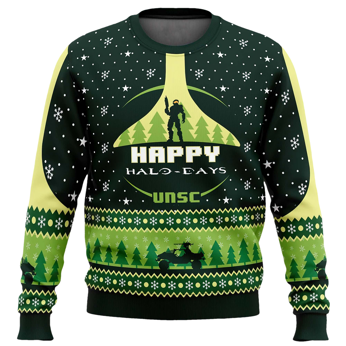 Happy Halo Days Ugly Christmas Sweater - Moonbestprint