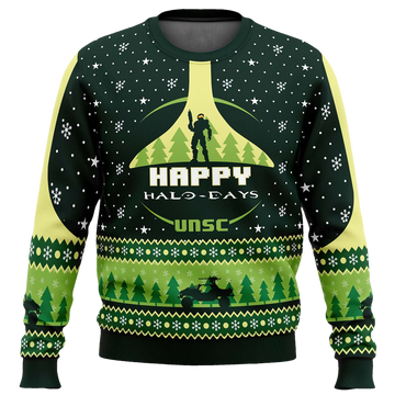 Happy Halo Days Ugly Christmas Sweater - Moonbestprint