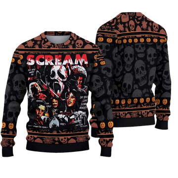 Scream Movie Ugly Sweater Christmas Sweater - Moonbestprint