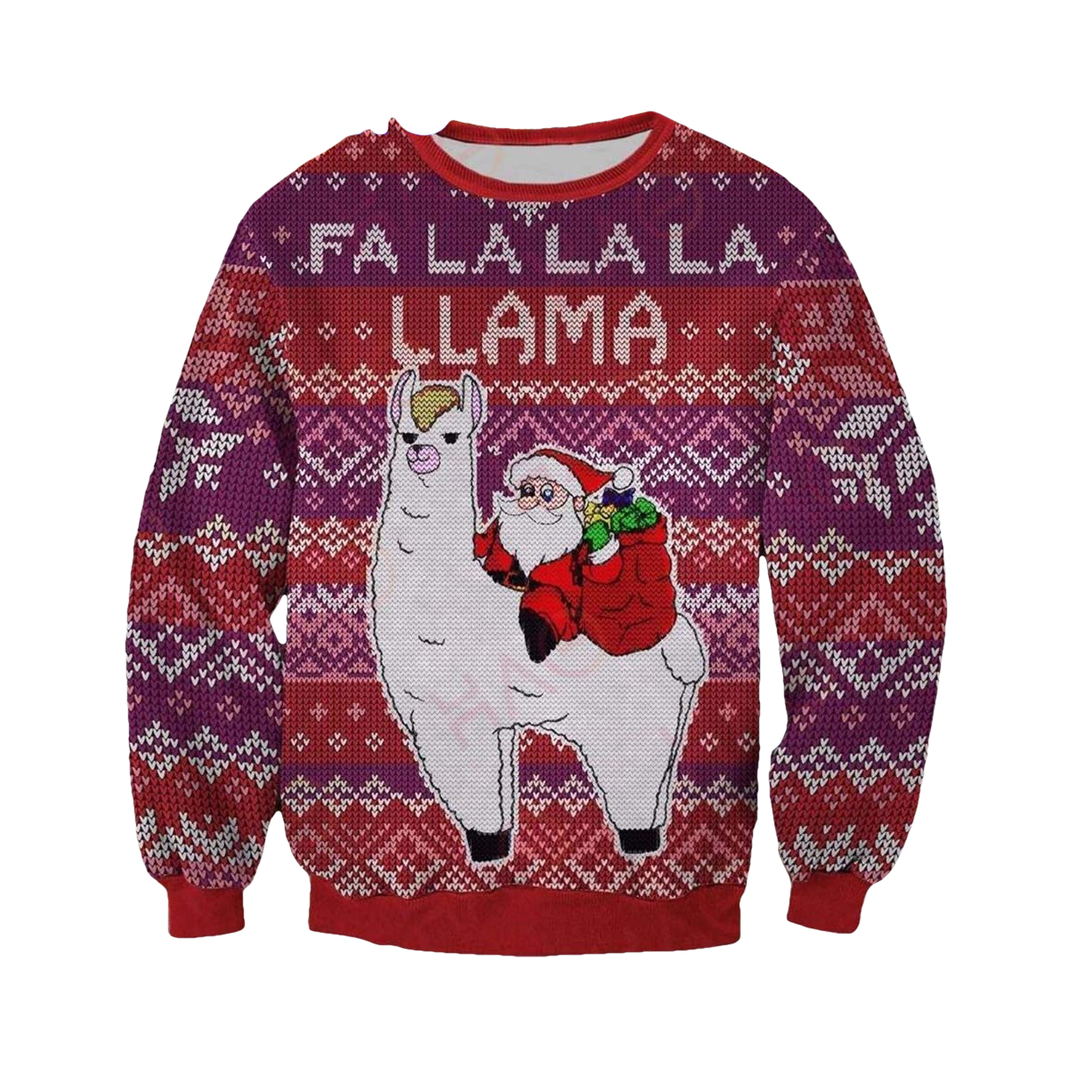 Santa Riding Llama Christmas Sweater - Moonbestprint