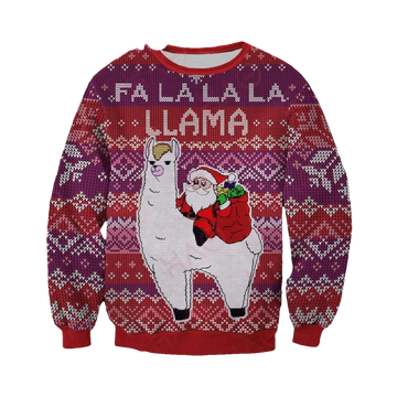 Santa Riding Llama Christmas Sweater - Moonbestprint