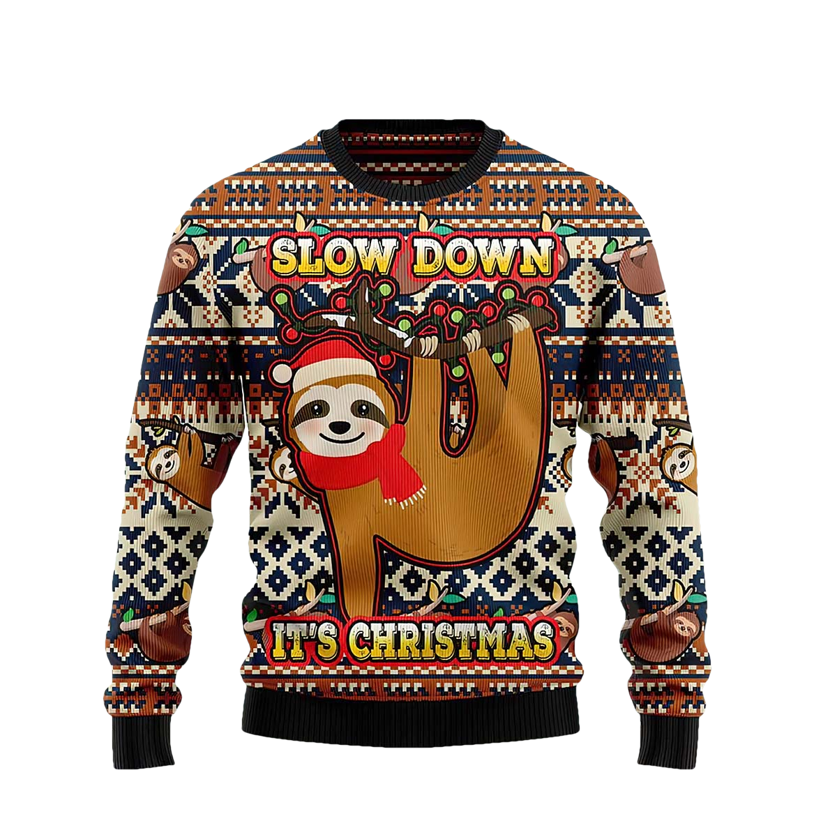 Sloth Slow Down It’S Christmas Sweater - Moonbestprint
