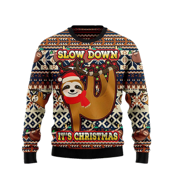 Sloth Slow Down It’S Christmas Sweater - Moonbestprint