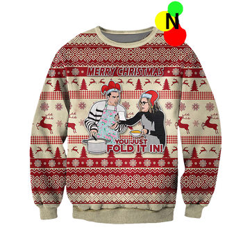 You Just Fold It In Ugly Christmas Sweater - Moonbestprint
