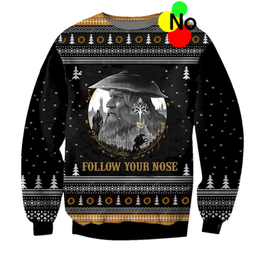 Follow Your Nose Ugly Christmas Sweater - Moonbestprint