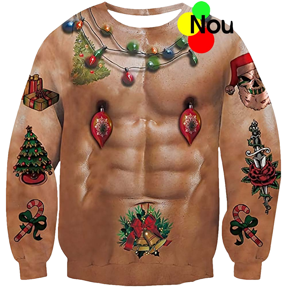 Santa’S 6-Pack Body Ugly Christmas Sweater - Moonbestprint
