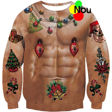 Santa’S 6-Pack Body Ugly Christmas Sweater - Moonbestprint