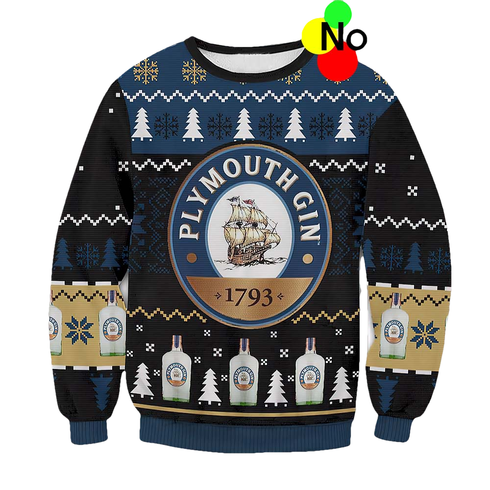 Plymouth Gin Ugly Christmas Sweater - Moonbestprint