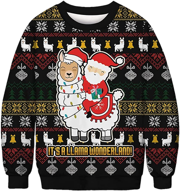 Santa It'S A Llama Wonderland Christmas Sweater - Moonbestprint