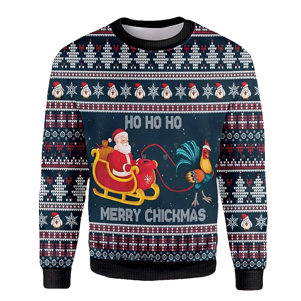 Ho Ho Ho Merry Chickmas Christmas Sweater - Moonbestprint