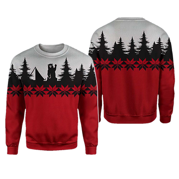 Merry Xmas Bear Dark Camping Christmas Sweater - Moonbestprint