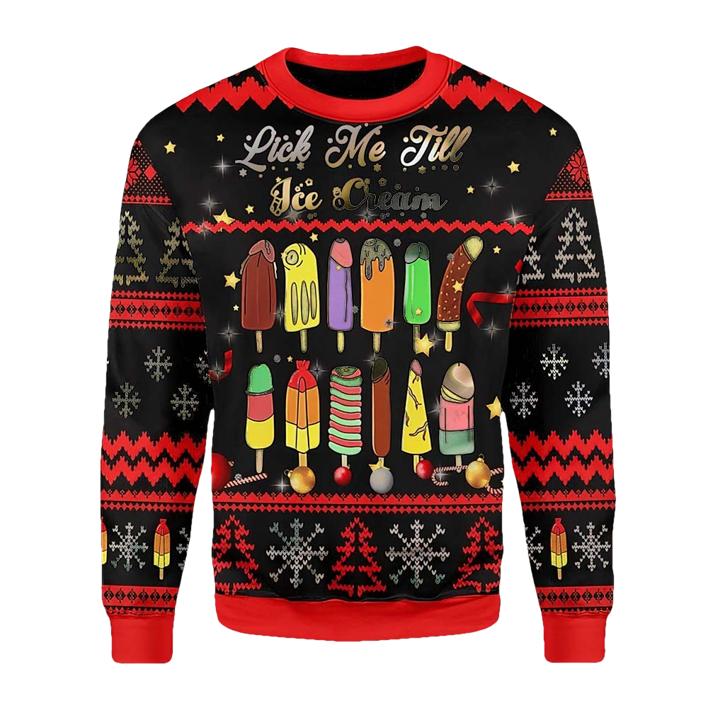 Lick Me Till Ice Cream Christmas Sweater - Moonbestprint
