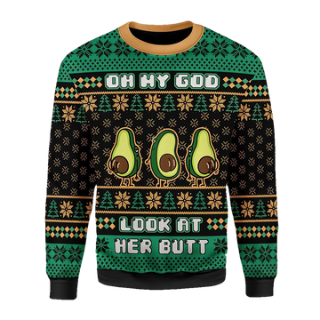 Oh My God Look At Her B*Tt Christmas Sweater - Moonbestprint