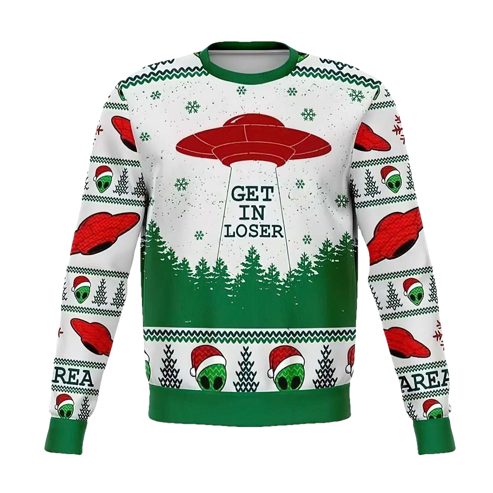 Ufo And Alien Get In Loser Christmas Sweater - Moonbestprint