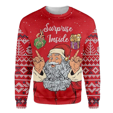 Santa Claus Surprise Inside Christmas Sweater - Moonbestprint