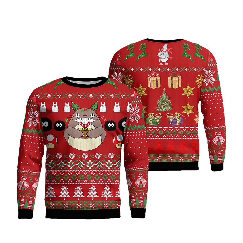 Totoro Ugly Merry Christmas Sweater - Moonbestprint
