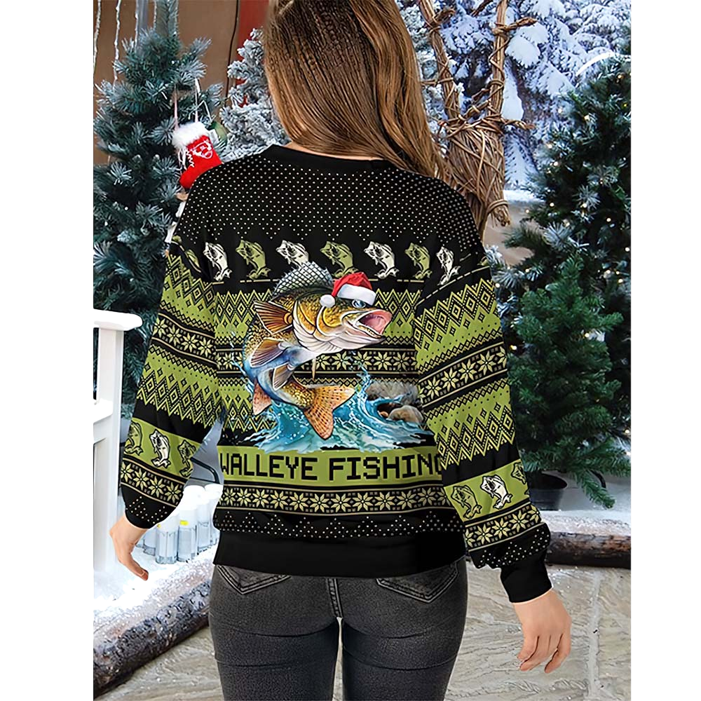 Walleye Fishing Christmas Sweater - Moonbestprint