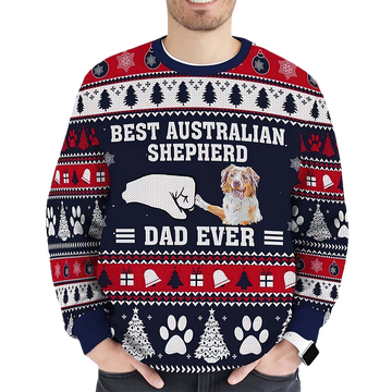 Best Australian Shephred Dad Ever Christmas Sweater - Moonbestprint
