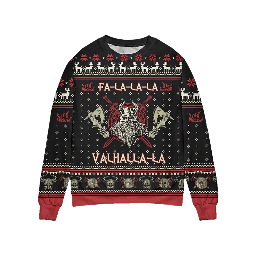 Viking Fa La La La Valhalla La Christmas Sweater - Moonbestprint