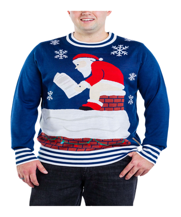 Santa Sitting On Chimney Christmas Sweater - Moonbestprint
