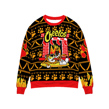 Cheetos Chester Cheetah Fireplace Christmas Sweater - Moonbestprint