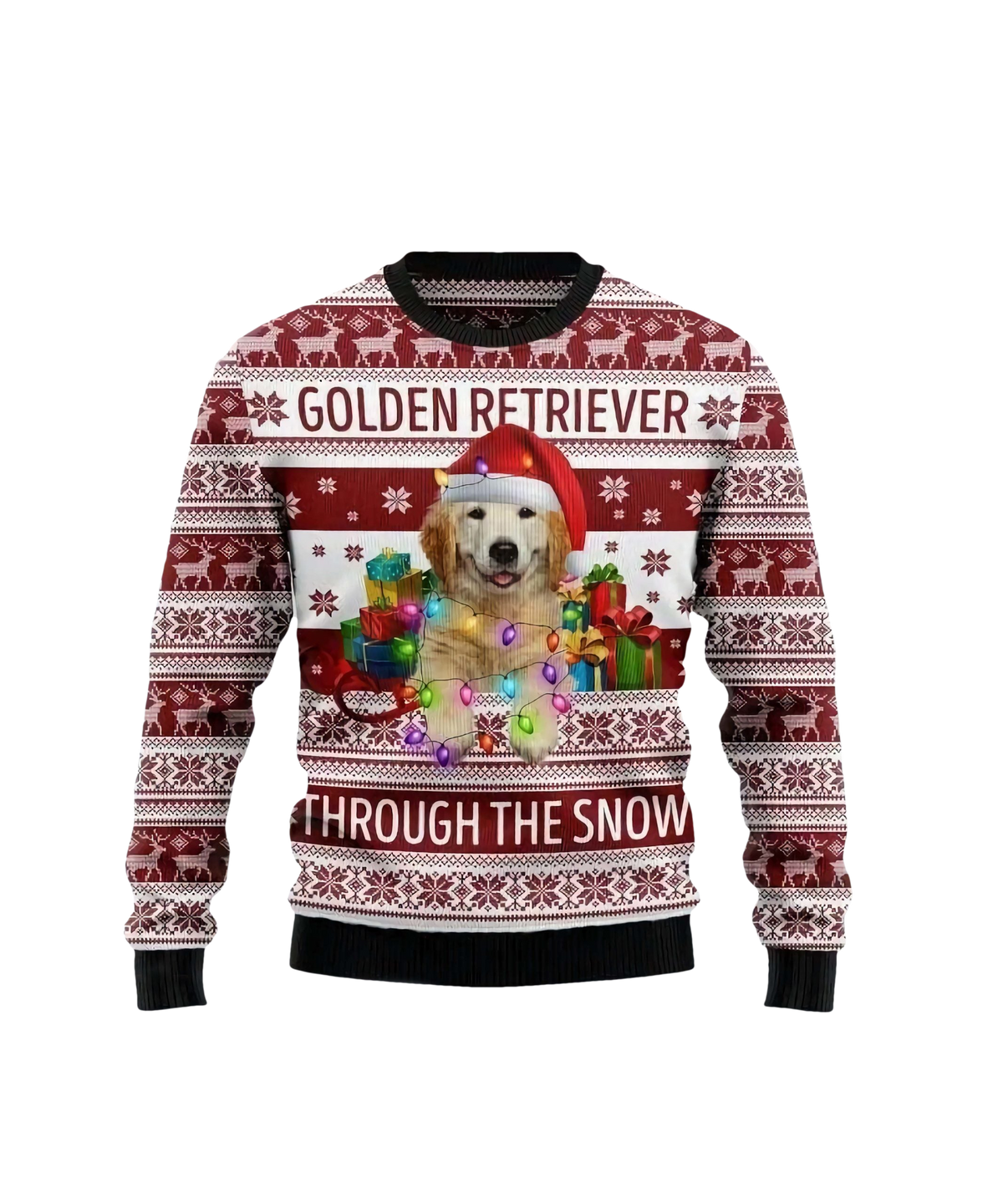 Golden Retriever Through The Snow Christmas Sweater - Moonbestprint