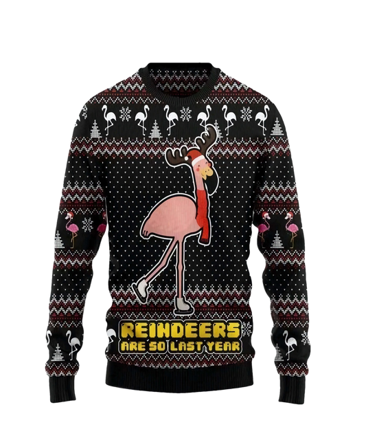 Flamingo Reindeers Are So Last Year Christmas Sweater - Moonbestprint