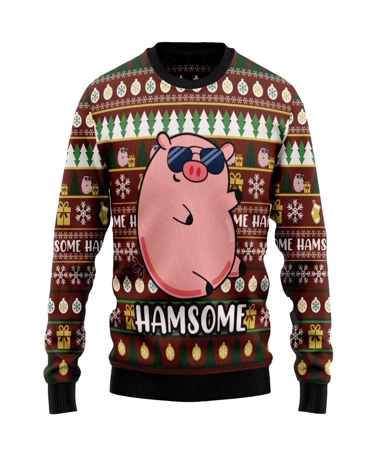 Pig Hamsome Christmas Sweater - Moonbestprint