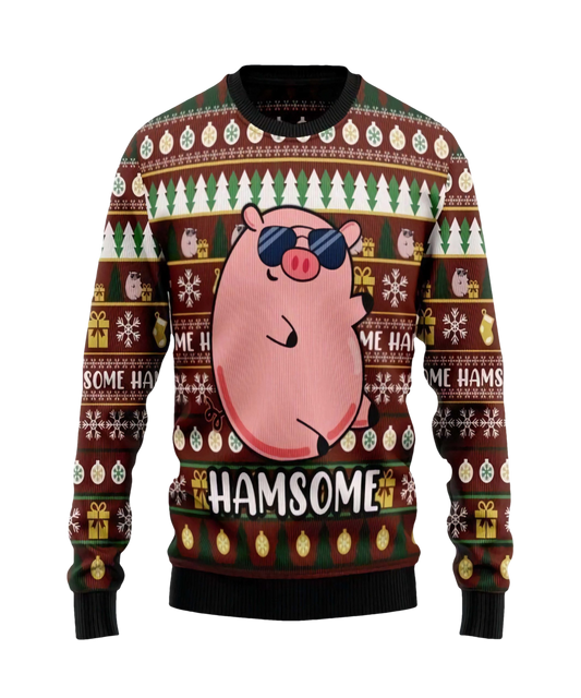 Pig Hamsome Christmas Sweater - Moonbestprint