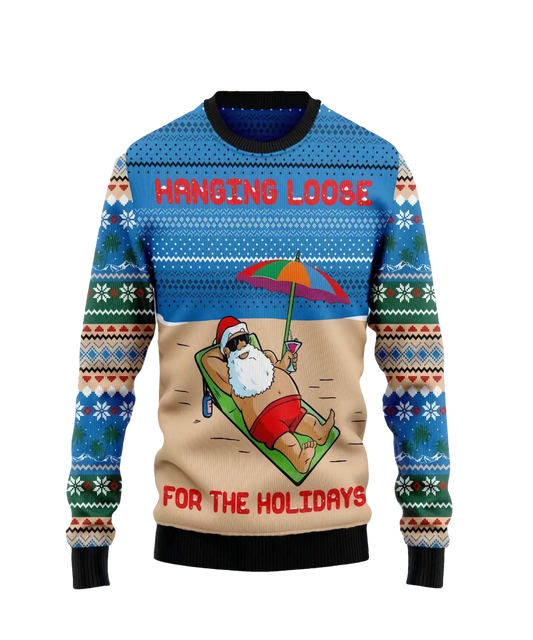 Santa Hanging Loose For The Holidays Christmas Sweater - Moonbestprint