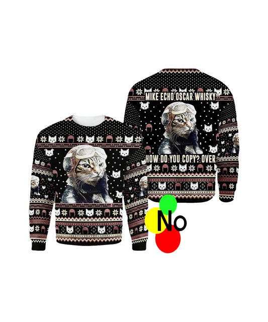 Cat Mike Echo Oscar Whisky How Do You Copy Over Christmas Sweater - Moonbestprint