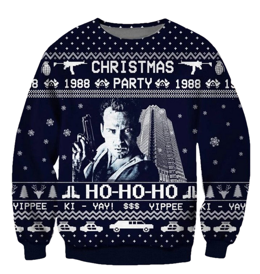 Die Hard Christmas Party 1988 Ho Ho Ho Christmas Sweater - Moonbestprint