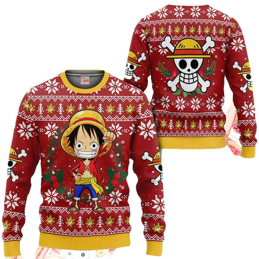 One Piece Luffy Ugly Christmas Sweater - Moonbestprint