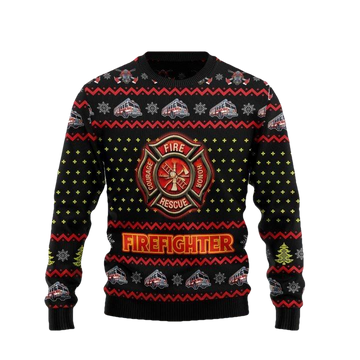 Firefighter Fire Honor Rescue Courage Christmas Sweater - Moonbestprint