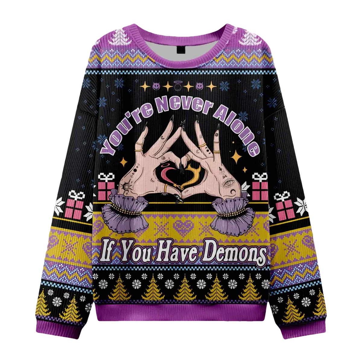 You're Never Alone If You Have Demons Ugly Christmas Sweater - Moonbestprint