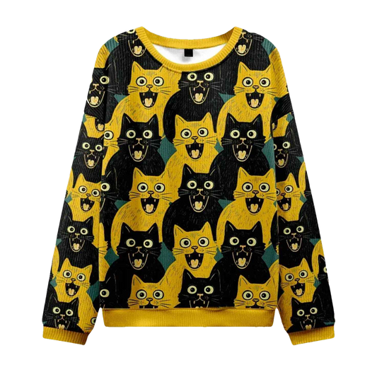 Yellow Cat And Black Cat Christmas Ugly Sweater - Moonbestprint