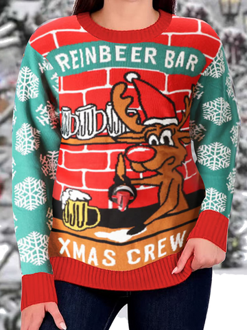 Women's Retro Juice Beverage Dispenser Ugly Christmas Sweater - Moonbestprint