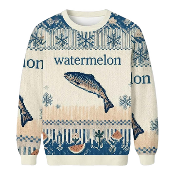 Watermelon Fish Ugly Christmas Sweater - Moonbestprint